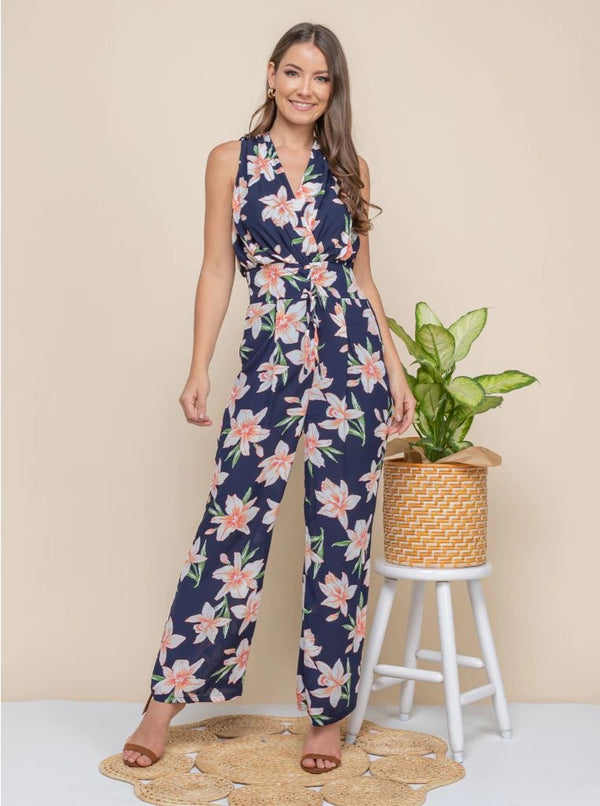 Macacão Floral Decote V 8923.   3B
